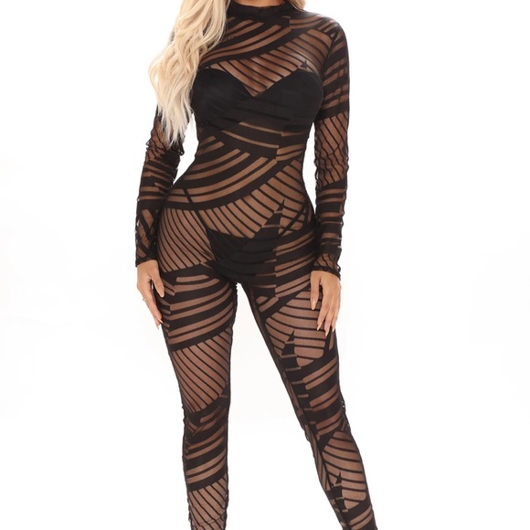 MESH JUMPSUIT BODYSUIT - Picture 3 of 7